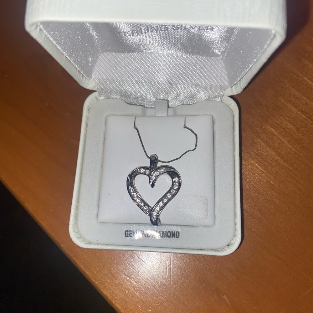 Genuine Diamonds Sterling Silver Heart Necklace